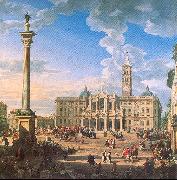 Panini, Giovanni Paolo The Plaza and Church of St. Maria Maggiore Sweden oil painting reproduction